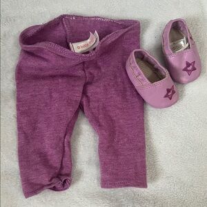 American Girl Purple Doll Leggings and Shoes Set bitty baby